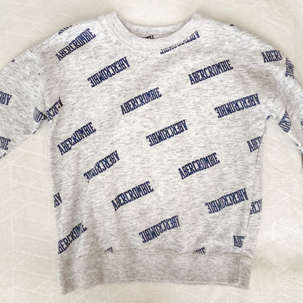Gray Abercrombie Logo Crewneck